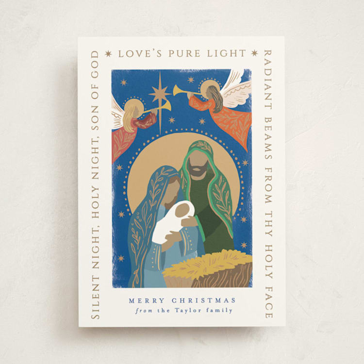 "Pure Light" - Holiday Cards in Ocean by Alethea and Ruth - Front