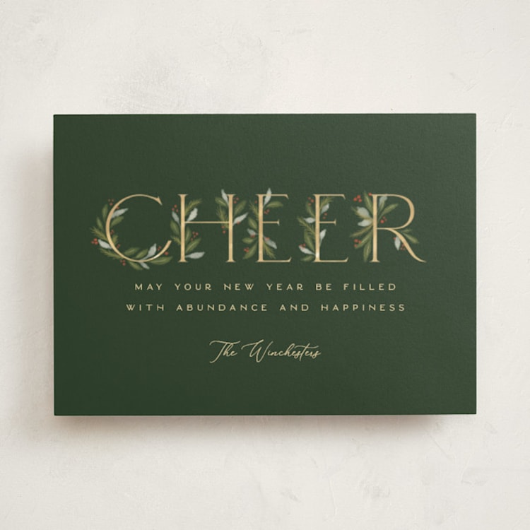 "Botanical Merry" - Holiday Cards in Pine by Paula Pecevich - Front