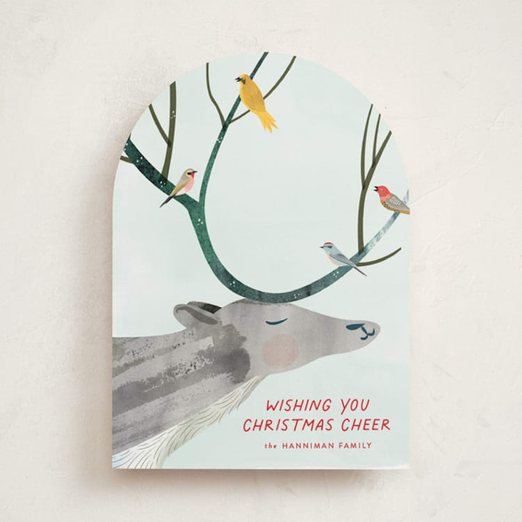 "Reindeer Cheer" - Holiday Cards in Arctic Ice by Eve Schultz - Front