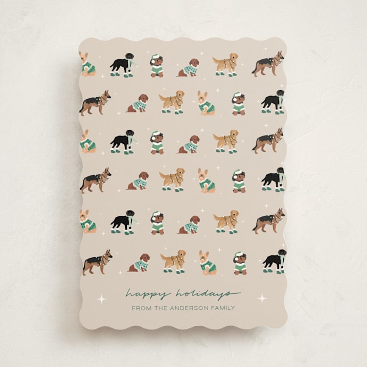 "Holiday Dogs" - Holiday Cards in Cookie Dough by tara berg - Front