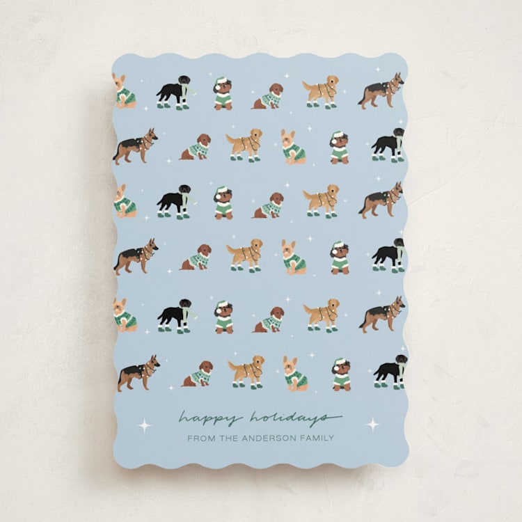 "Holiday Dogs" - Holiday Cards in Ice by tara berg - Front