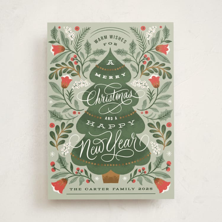 "Ornate Tree" - Holiday Cards in Leaf by Kristen Smith - Front
