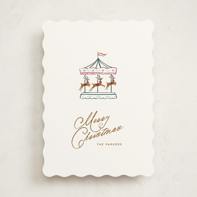 "Holiday Spin" - Holiday Cards in Snowflake by Leia Matt - Front