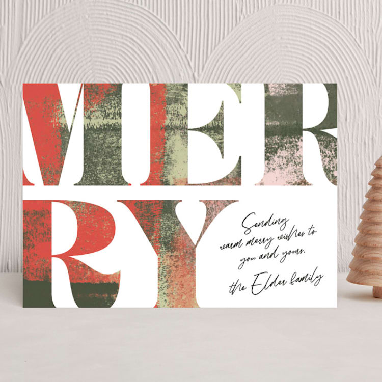 "Merry Note" - Holiday Cards in Winter Foliage by Anna Elder - Front