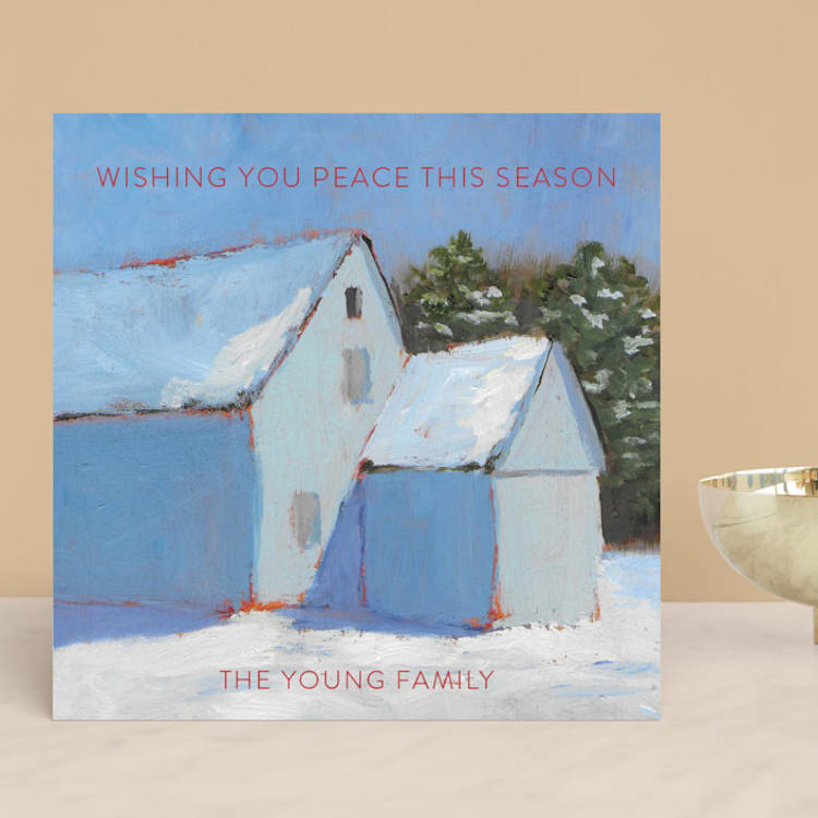 "Silent Snow" - Holiday Cards in Holly by Carol C. Young - Front