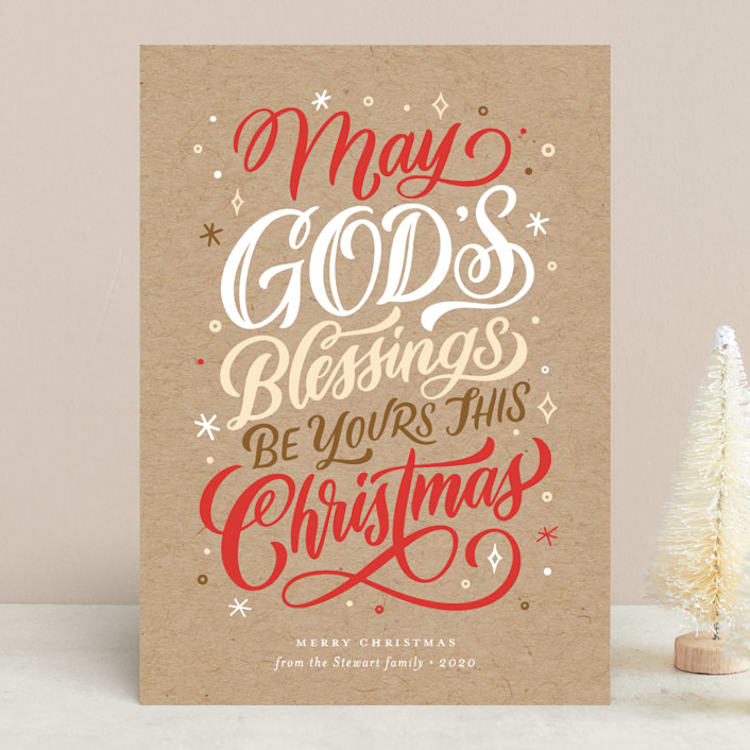 "God's Blessings" - Holiday Cards in Kraft by Laura Bolter - Front