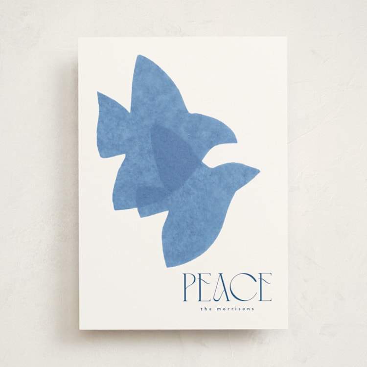 "Doves" - Holiday Cards in Royal by Tamara Hilje - Front
