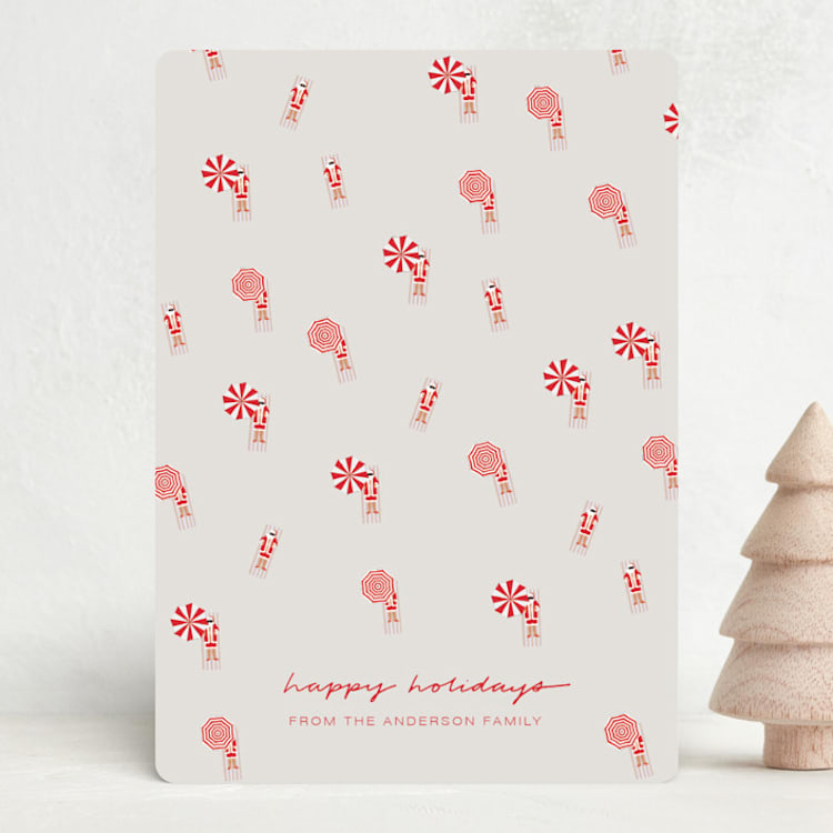 "Sand-a on the Beach" - Holiday Cards in Cardinal by tara berg - Front