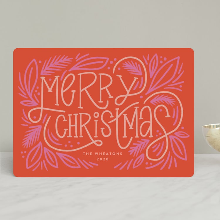 "Jolly" - Holiday Cards in Peppermint by Jen Owens - Front