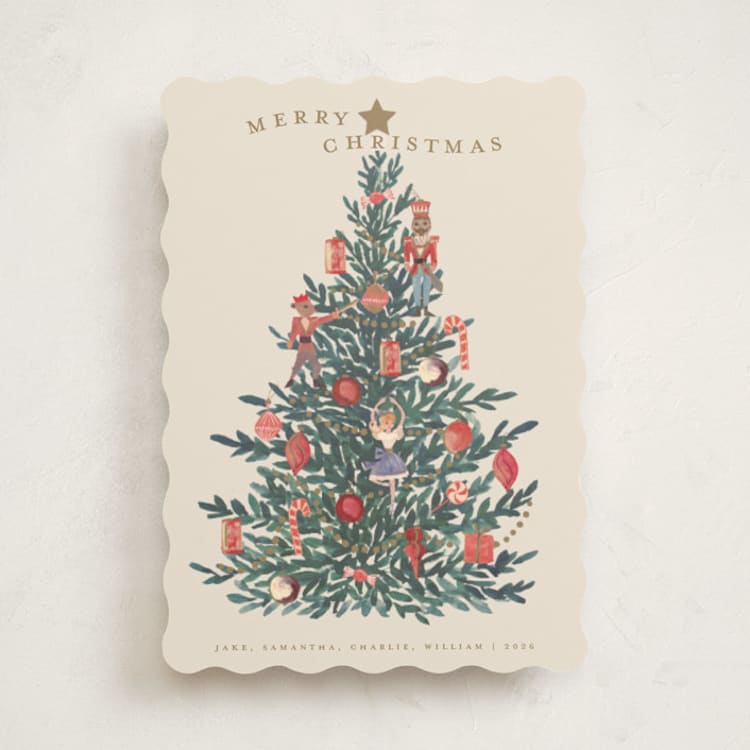 "Nutcracker Tree" - Holiday Cards in Caramel by Teju Reval - Front