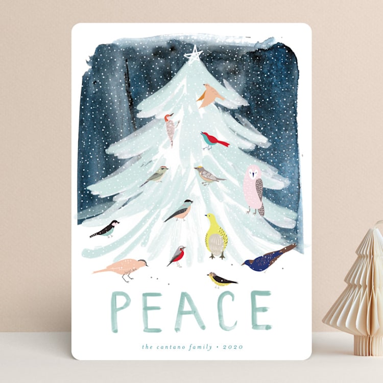 "Snowfall" - Holiday Cards in Turquoise by Eve Schultz - Front