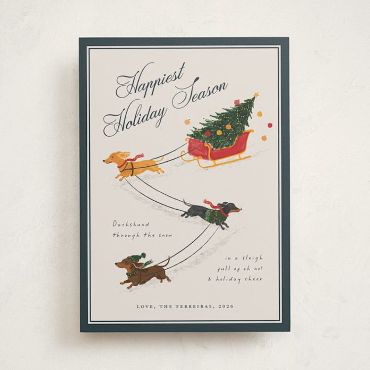 "Wiener Wonderland" - Holiday Cards in Winter Slate by Ana de Sousa - Front