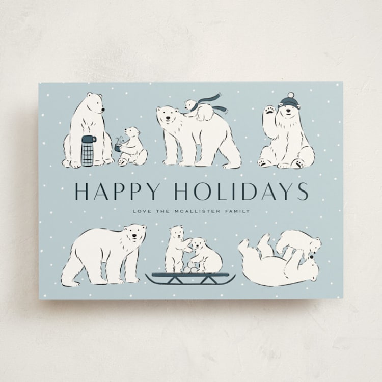 "Polar Parade" - Holiday Cards in Glacier by Lauren Jinhee - Front