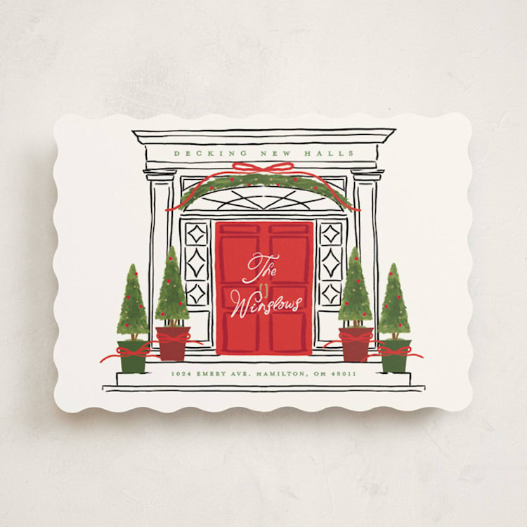 "New Front Door" - Holiday Cards in Candied Apple by Susan Zinader - Front