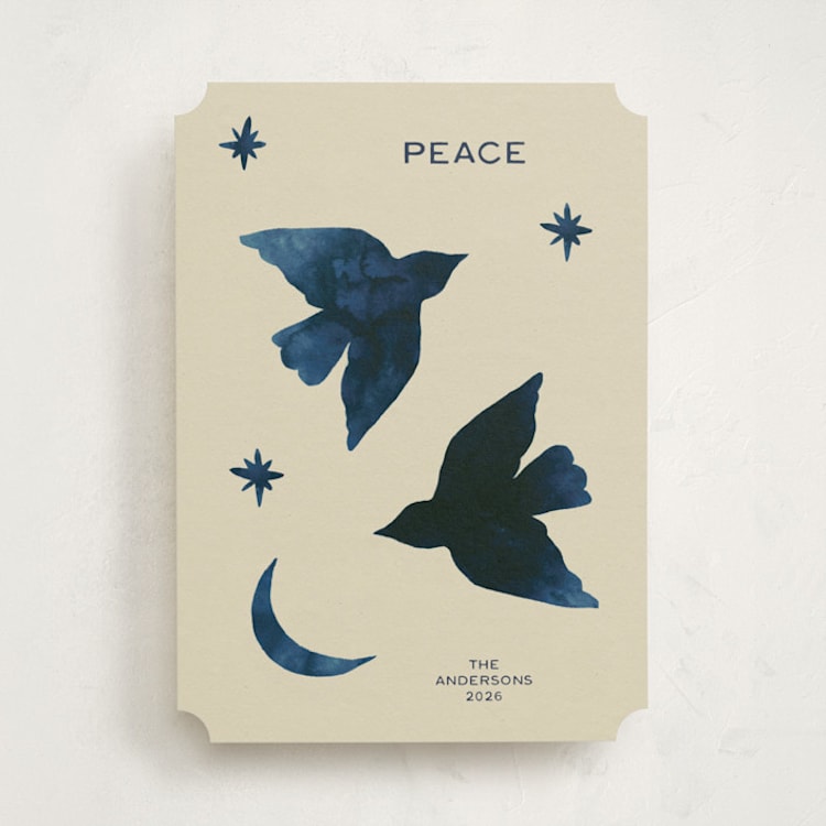 "Quiet Sky" - Holiday Cards in Indigo by Ani Somi - Front