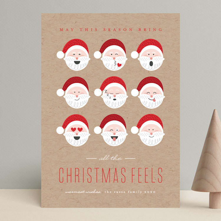 "Christmas Feels" - Holiday Cards in Kraft by Erica Krystek - Front