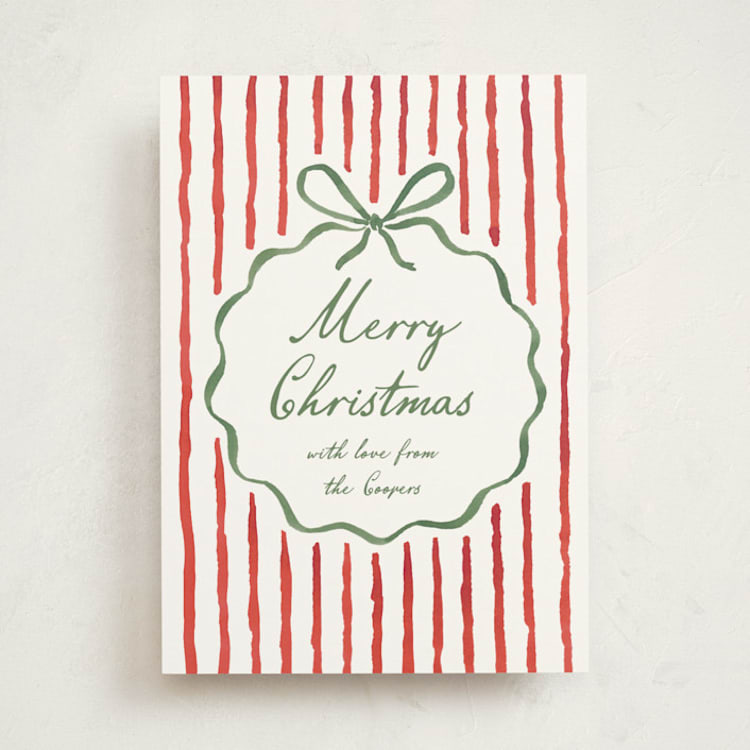 "Homestead Charm" - Holiday Cards in Poinsettia by Leia Matt - Front