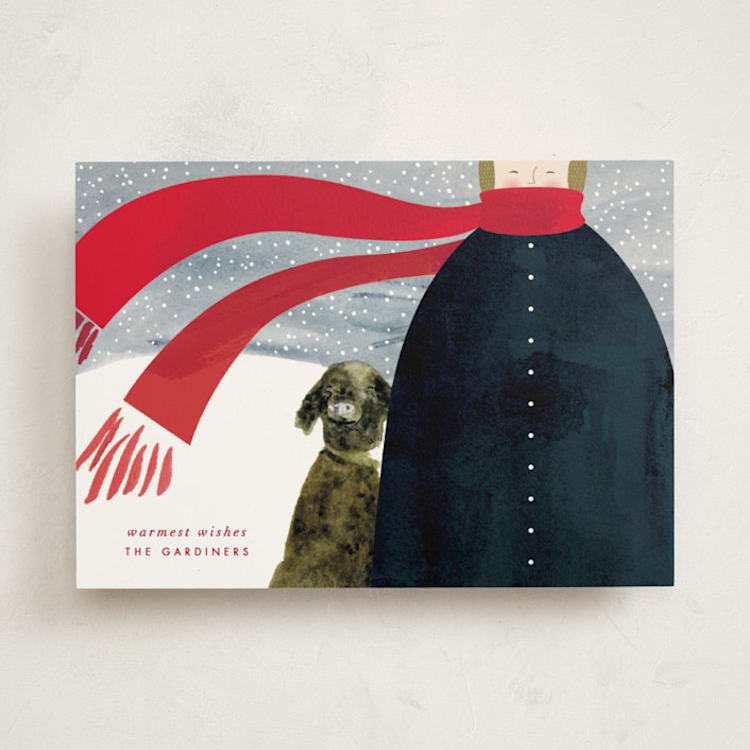 "Warmest Wishes" - Holiday Cards in Indigo Ink by Eve Schultz - Front