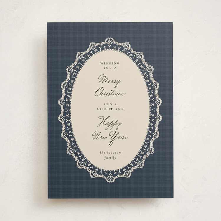 "Lacy" - Holiday Cards in Midnight by Jelena Vuletic - Front
