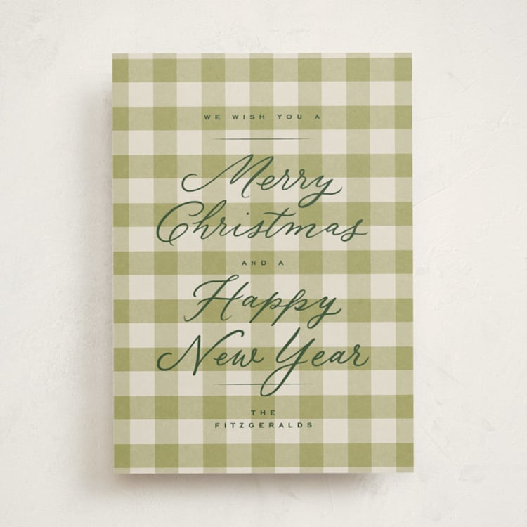 "Pine Gingham" - Holiday Cards in Christmas Tree by Wildfield Paper Co - Front