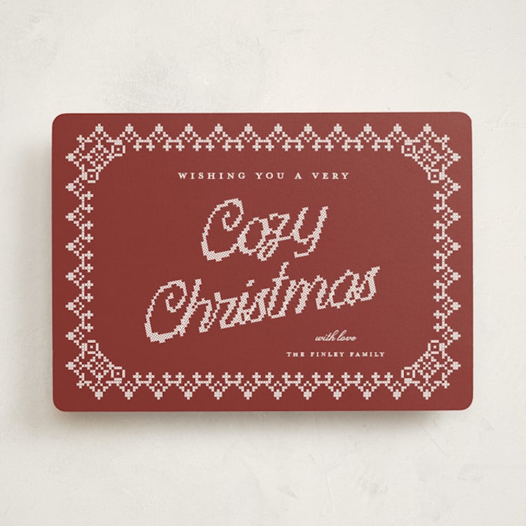 "Coziest Christmas" - Holiday Cards in Poinsettia by Kelly Watkins - Front