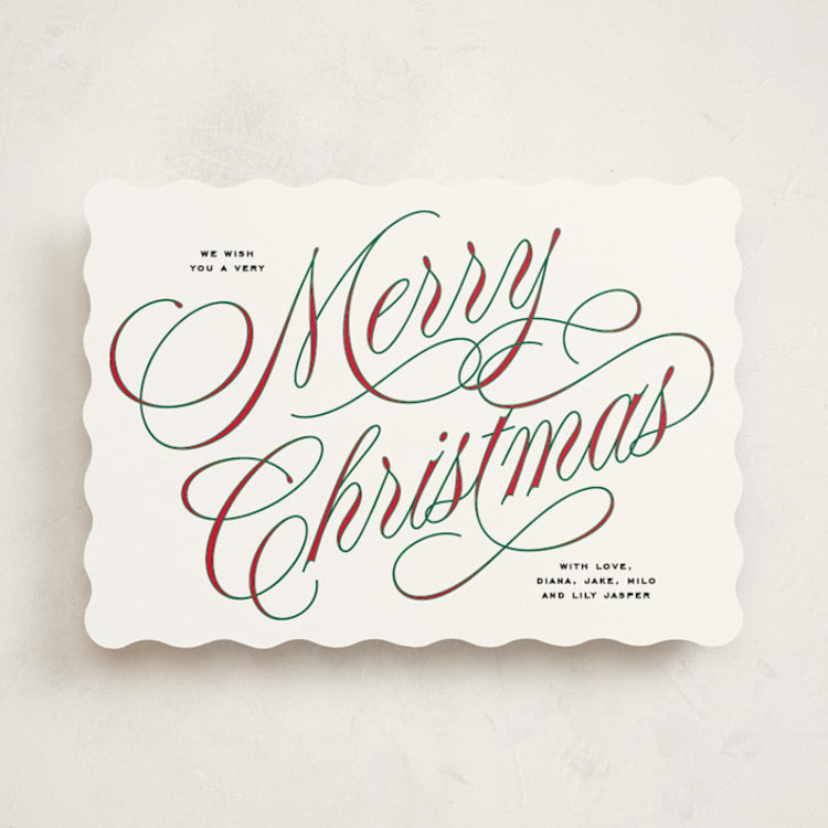 "Festive Outlines" - Holiday Cards in Stocking by Owl and Toad - Front