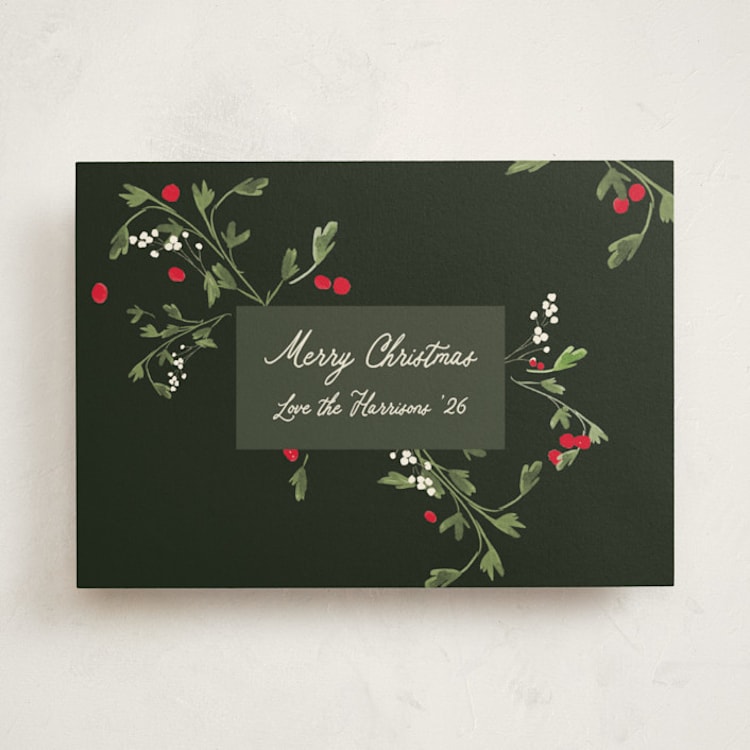 "Green Branches" - Holiday Cards in Evergreen by Michelle Harrick - Front