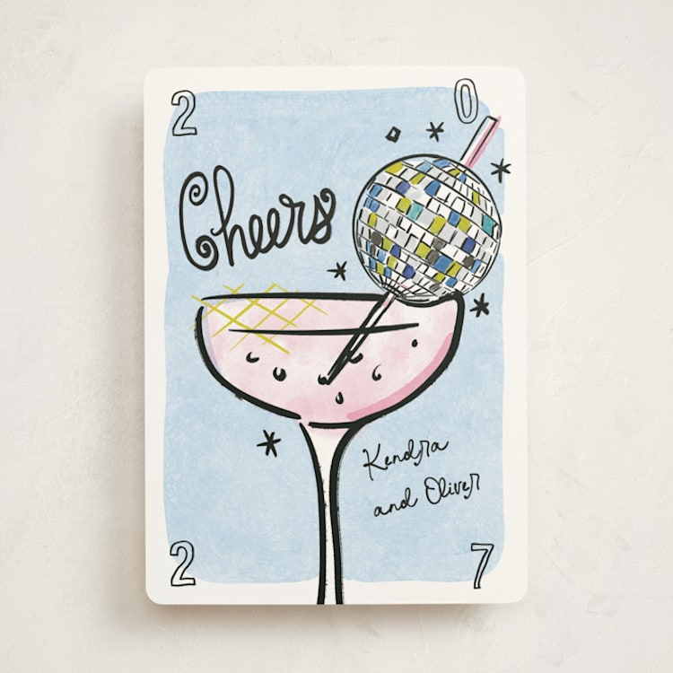 "Disco Cocktail" - Holiday Cards in Cosmo by Jenna Holcomb - Front