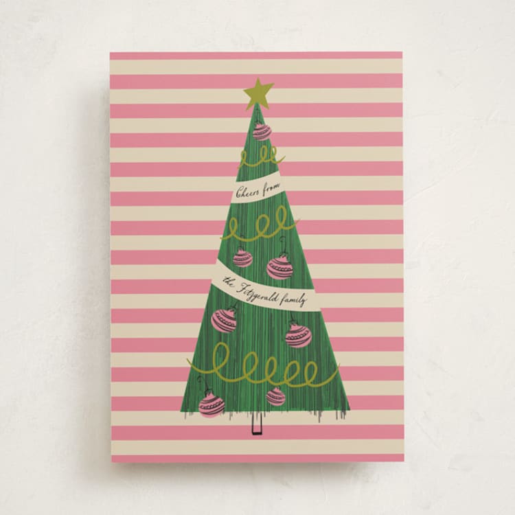 "Pencil Tree" - Holiday Cards in Gumdrop by Heather Schertzer - Front