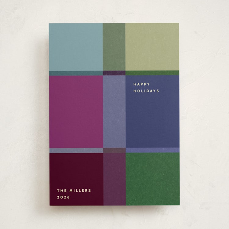 "colorful check" - Holiday Cards in Evening by Sumak Studio - Front