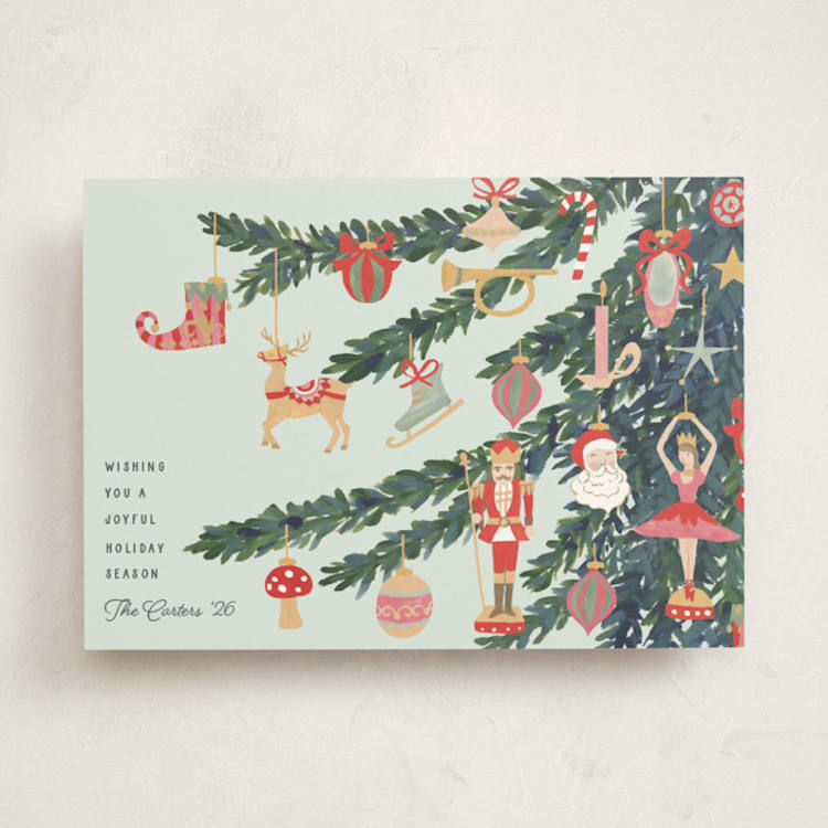 "Fun Ornaments" - Holiday Cards in Fir by Teju Reval - Front