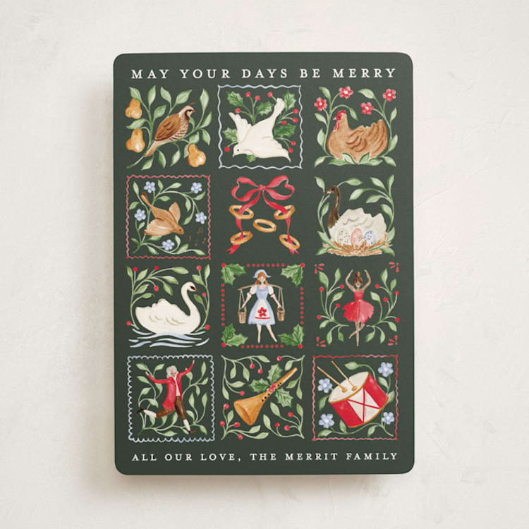 "12 days of Christmas stamps" - Holiday Cards in Pear Tree by Sarah Knight - Front