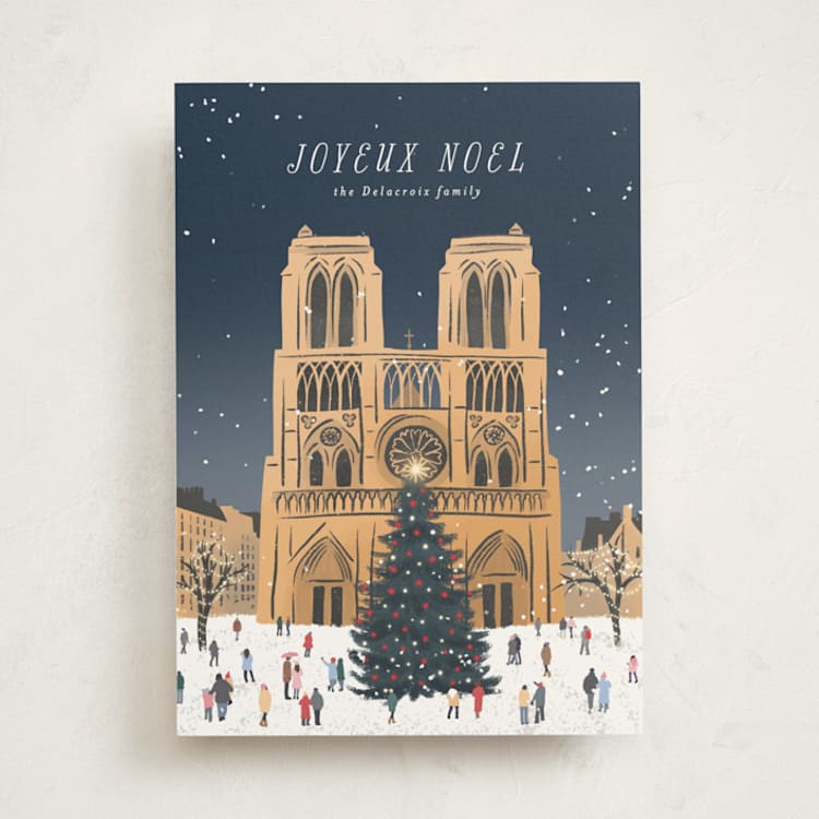 "Notre Dame" - Holiday Cards in Midnight by Jamie Alexander - Front