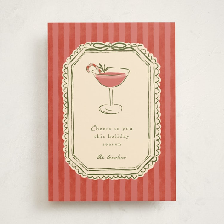 "Cheers To You" - Holiday Cards in Candy Cane by Susan Zinader - Front