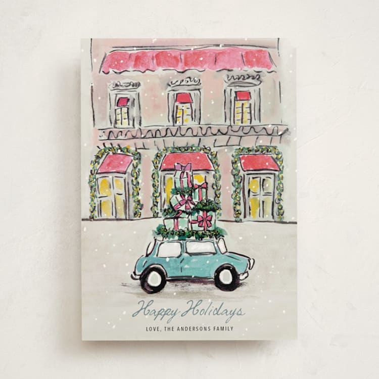 "Festive Errands" - Holiday Cards in Arctic by Cass Loh - Front