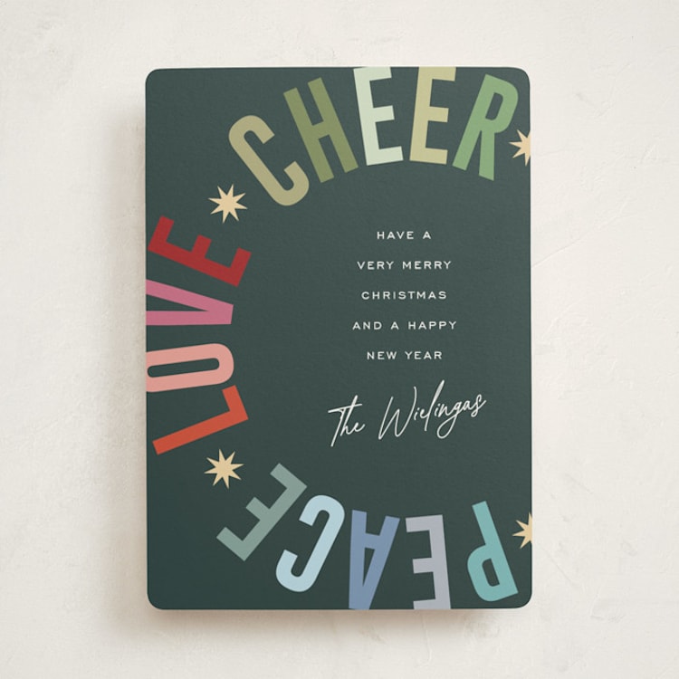 "Holiday Three" - Holiday Cards in Fern by Pixel and Hank - Front