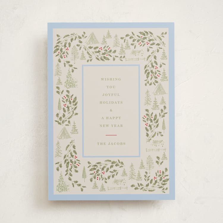"Village Frame" - Holiday Cards in Frost by Baumbirdy - Front
