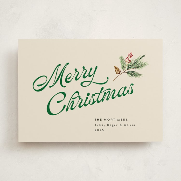 "Vanilla Pine" - Holiday Cards in Vanilla by Erika Firm - Front
