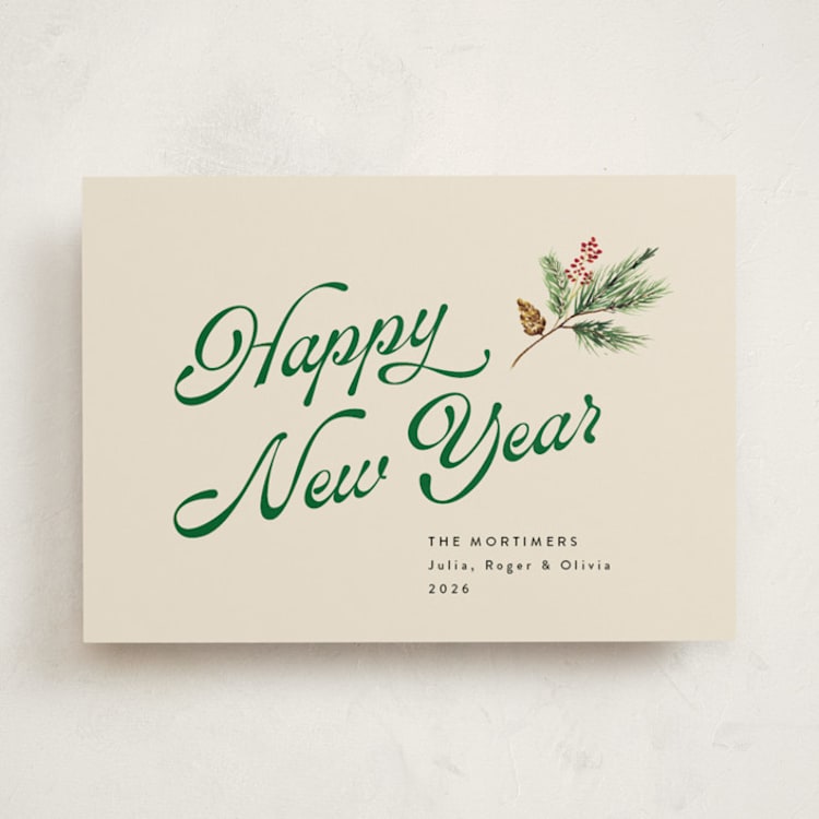 "Vanilla Pine" - Holiday Cards in Vanilla by Erika Firm - Front