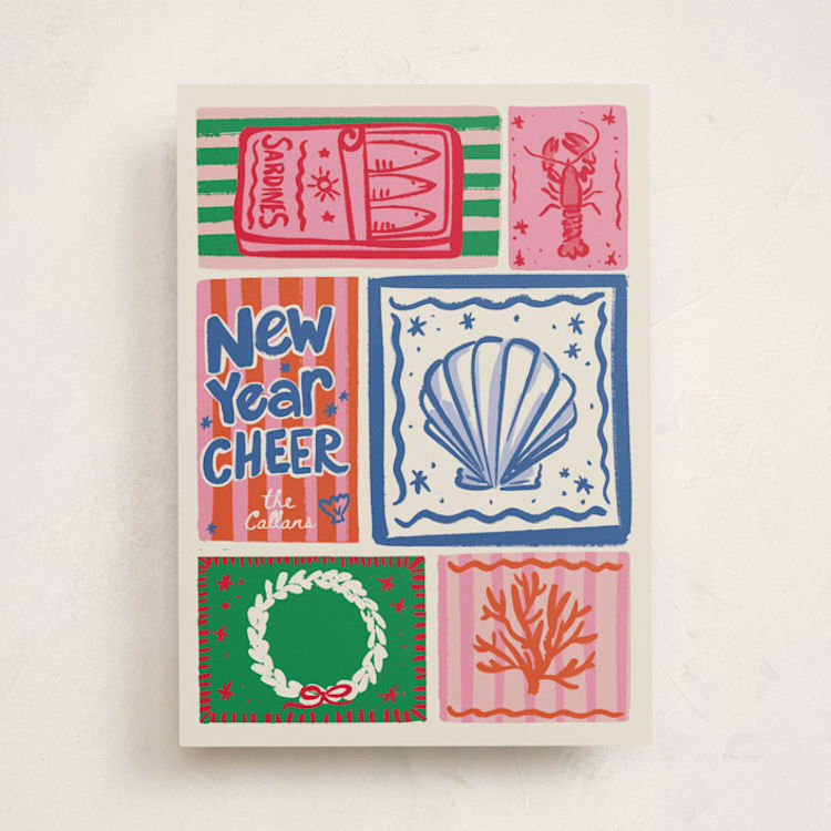 "Seas" - Holiday Cards in Cerulean by Jenna Holcomb - Front
