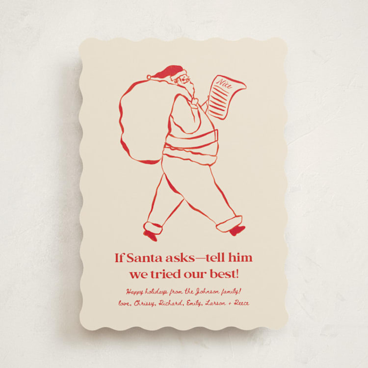 "If Santa Asks" - Holiday Cards in Reindeer Nose by Sierra Lee - Front