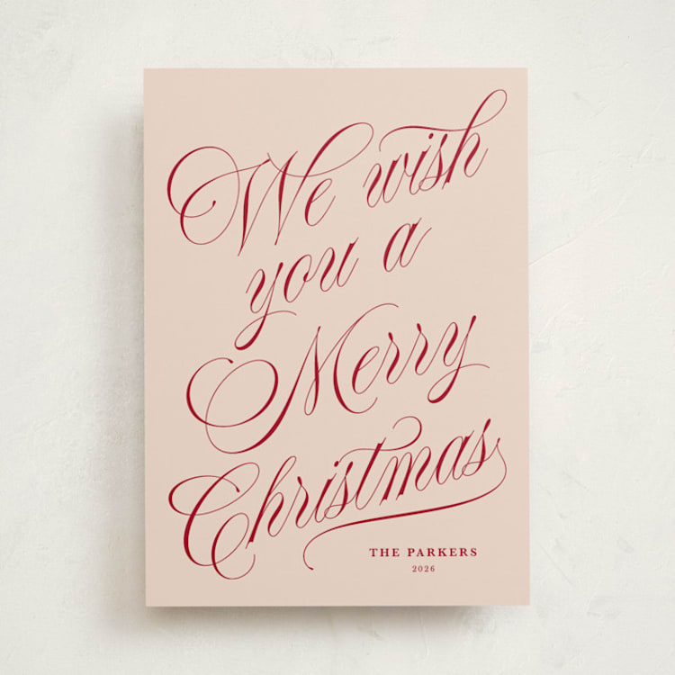 "With Flourish" - Holiday Cards in Rosy Cheeks by Kate Ahn - Front