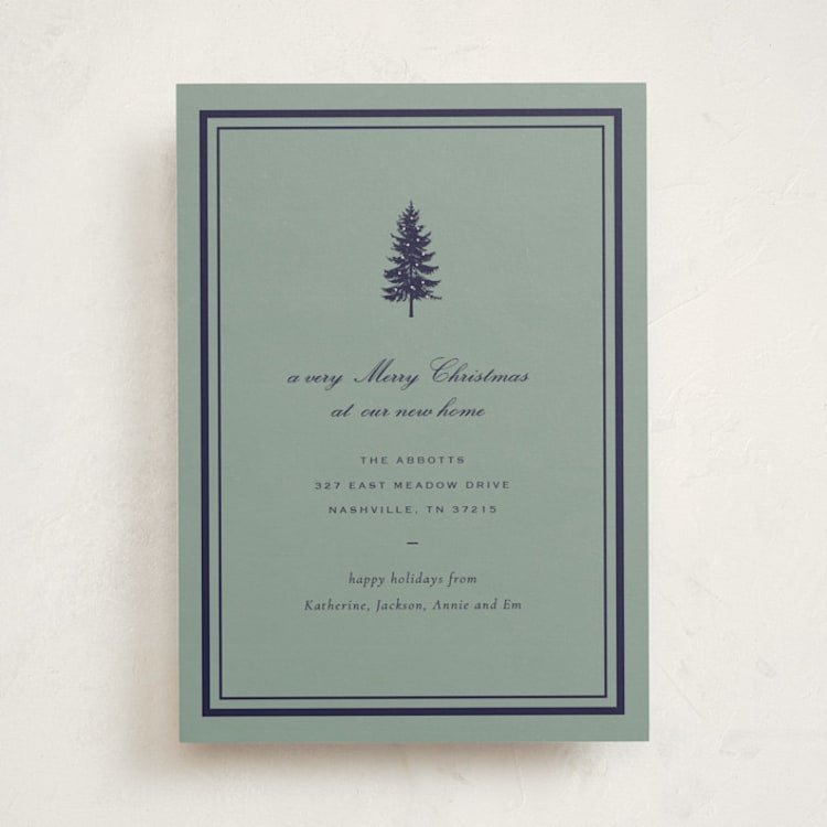 "holiday move" - Holiday Cards in Sage by Sara Hicks Malone - Front