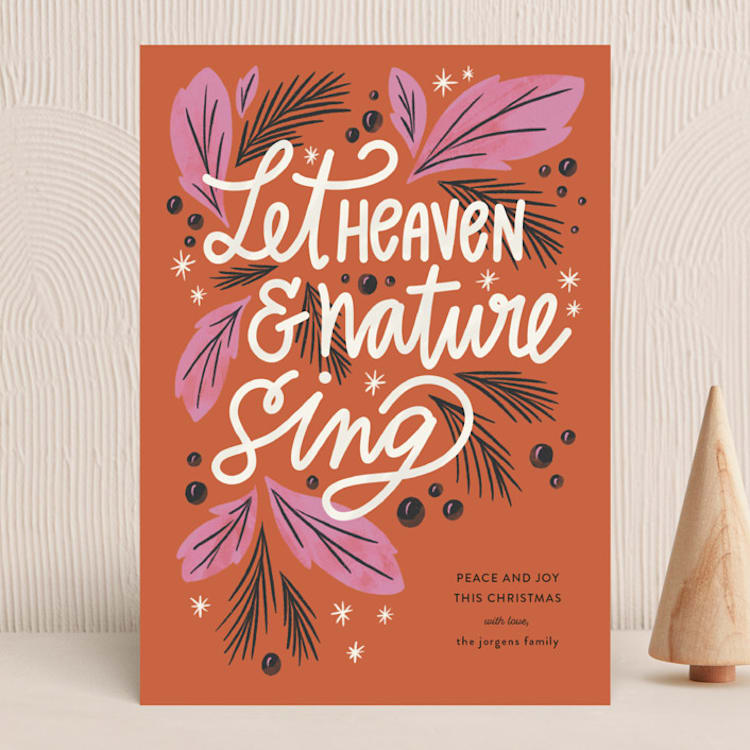 "sing" - Holiday Cards in Pumpkin by Jen Owens - Front