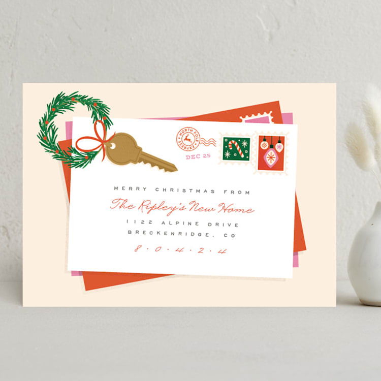 "Merry Mail" - Holiday Cards in Holly Berry by Jen Banks - Front