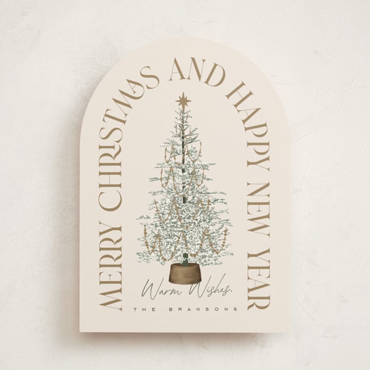 "Festive Tree" - Holiday Cards in Eggnog by Leah Bisch - Front