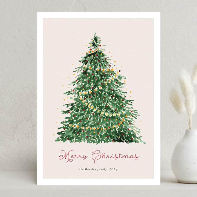 "Glorious Tree" - Holiday Cards in Cranberry by frau brandt - Front