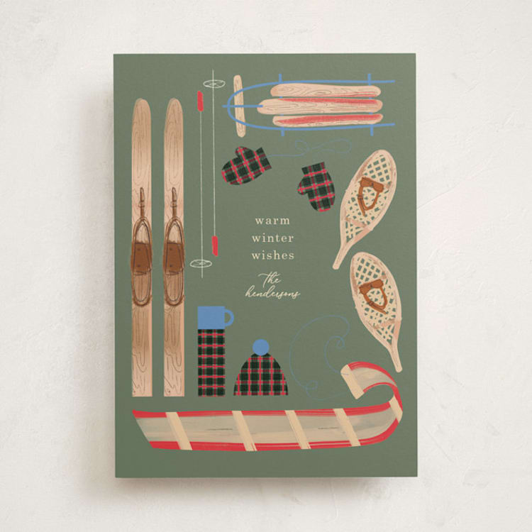 "Wintery Mix" - Holiday Cards in Wreath by Baumbirdy - Front
