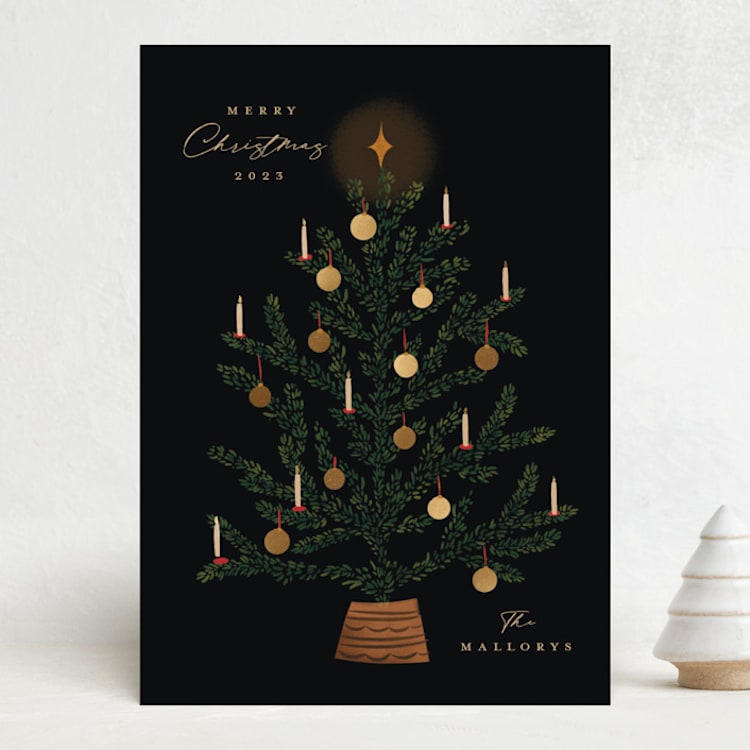 "Tradition" - Holiday Cards in Midnight by Julie Murray - Front