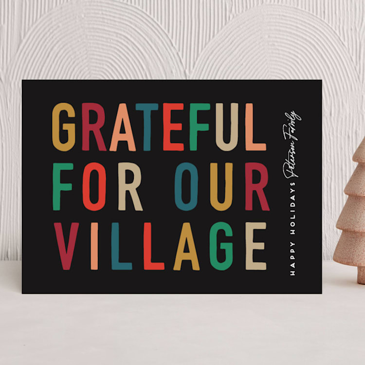 "Broad Range" - Holiday Cards in Midnight by Amy Kross - Front
